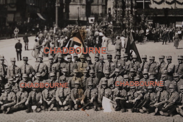 1933 Nuremberg Germany photo postcard SA troops at Reichsparteitag