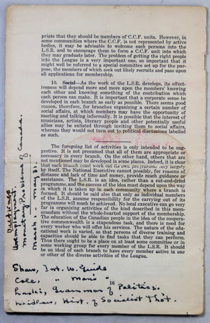 1933 Handbook of The League for Social Reconstruction (Canada)