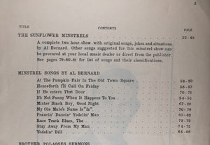 1933 magazine 'Complete Minstrel Folio' by Al Bernard USA