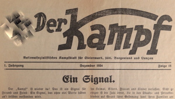 1934-35 two political propaganda 'Der Kampf' newsletters Austria