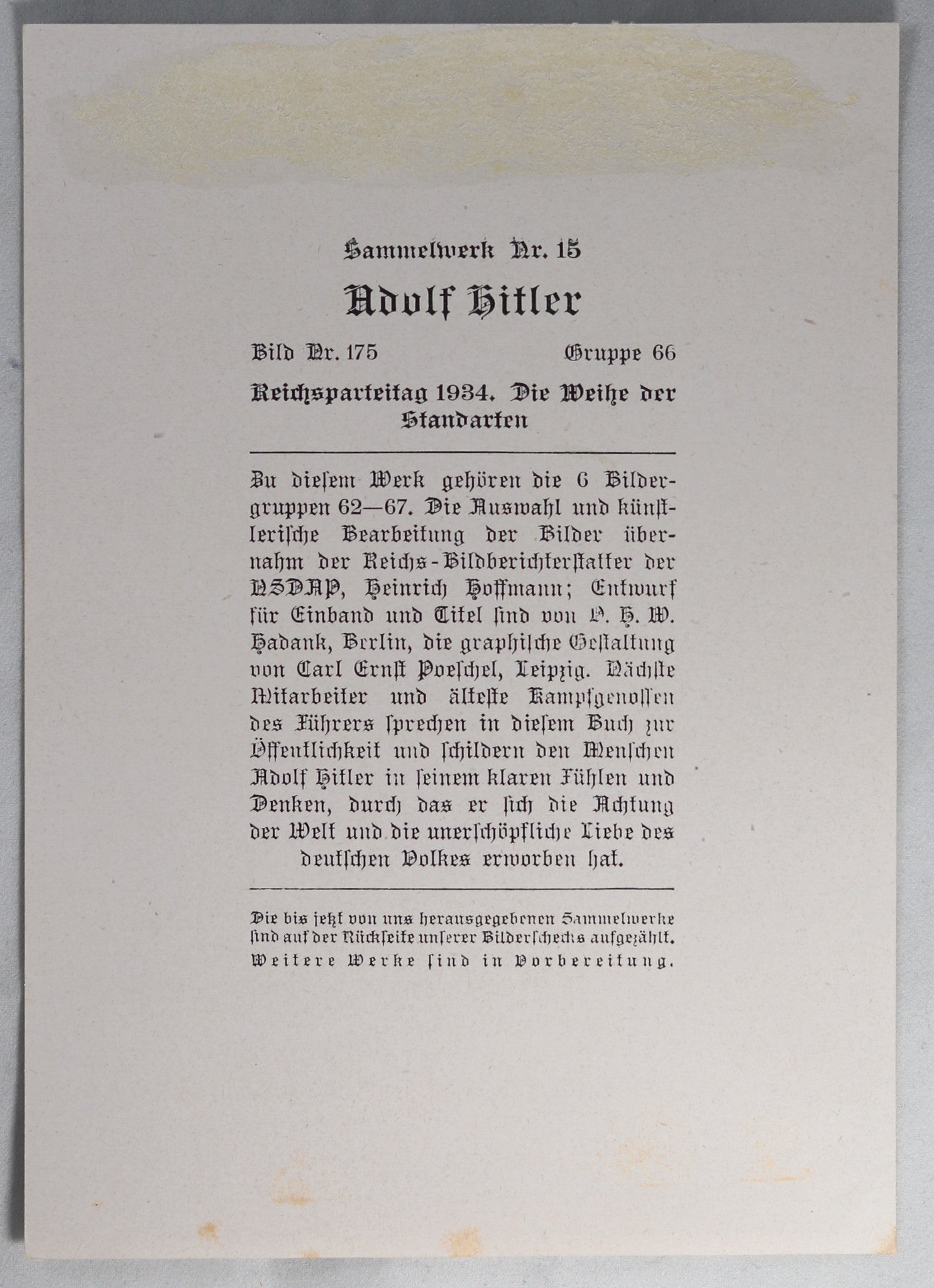 1934 German propaganda photo Nuremberg Rally - Consecration