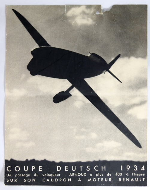 1934 publicite pour le gagnant de la Coupe Deutsch d’aviation