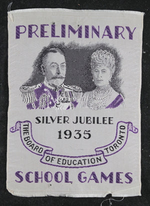 1935 King George V silk ribbon, Toronto Board of Education School Games