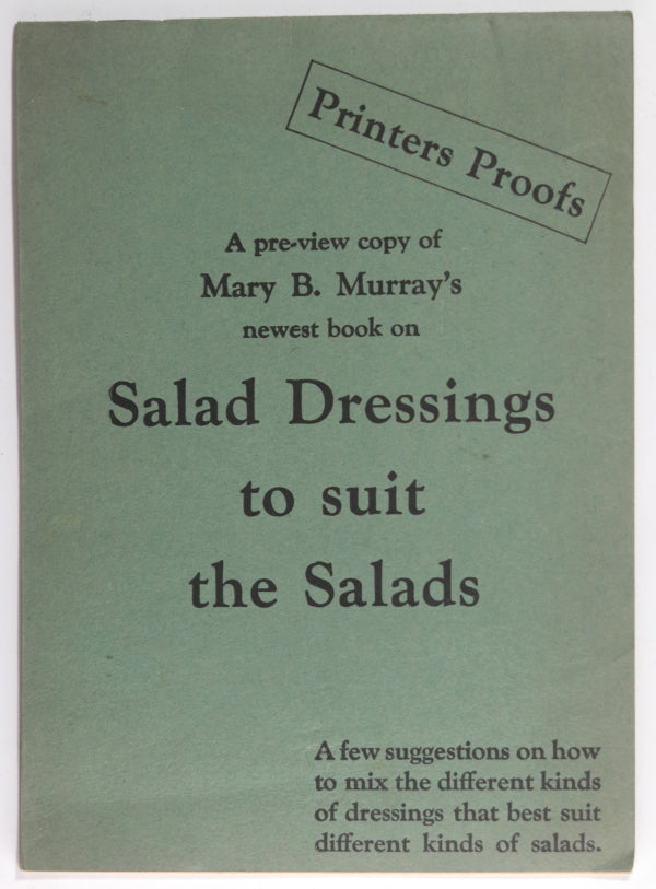 1935 pamphlet Mary Murray’s ‘Salad dressings to suit the Salads’