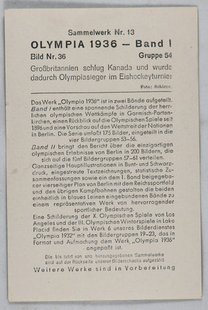 1936 German Winter Olympics, photo of British hockey team