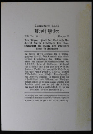 1936 German propaganda photograph Hitler visiting site of German Art House