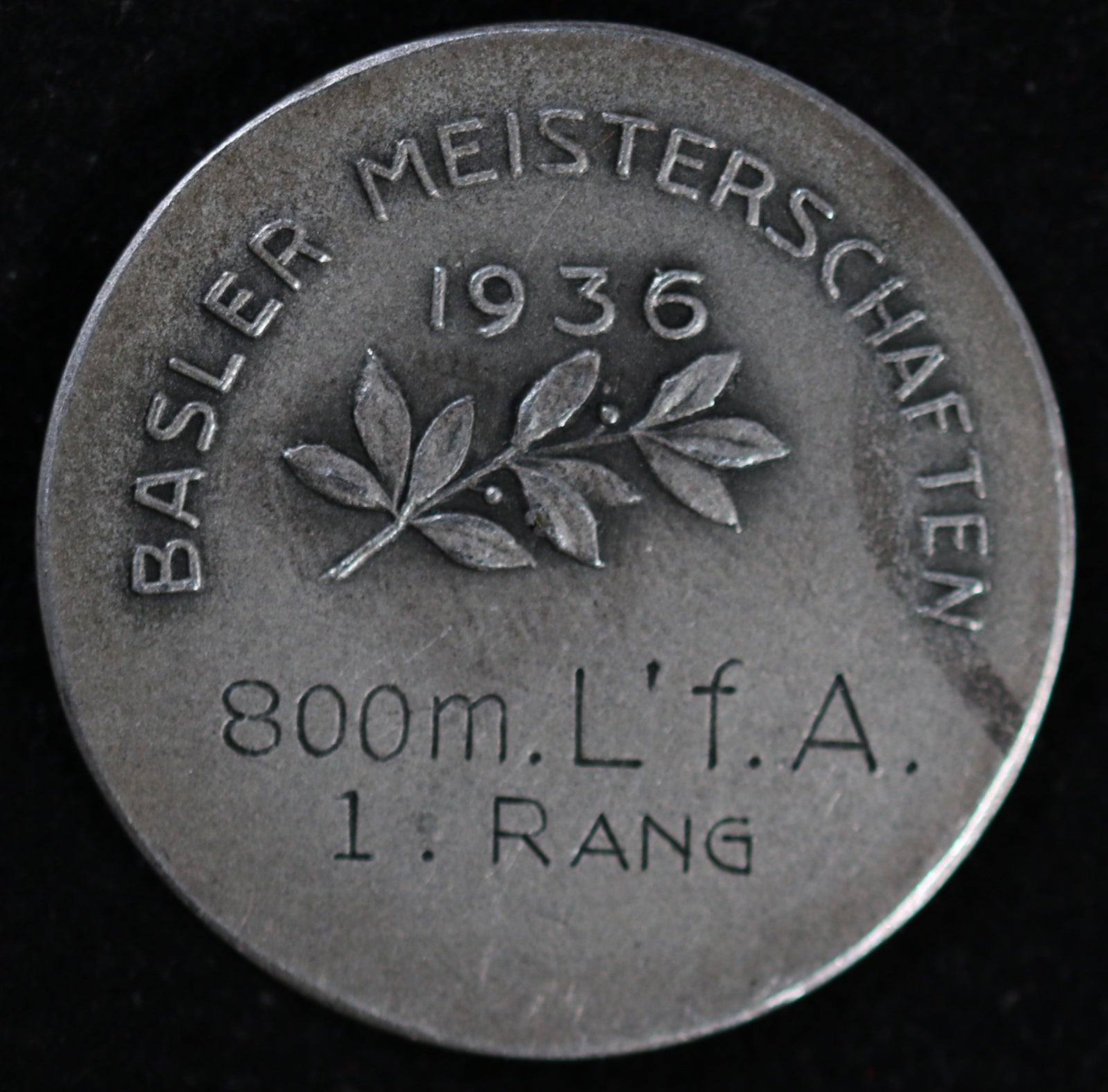 1936 Swiss Championships 800m track medal
