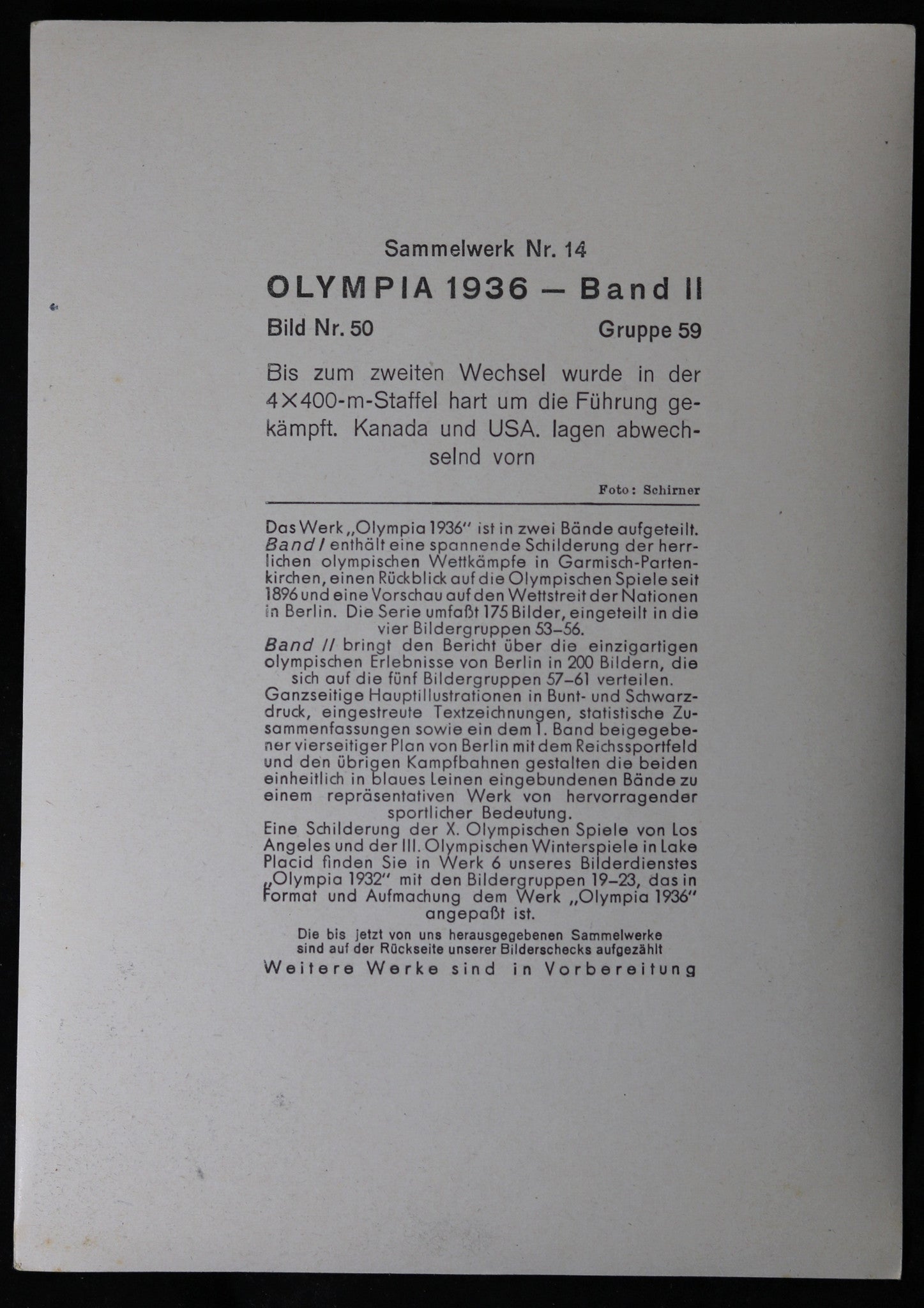 1936 Winter Olympics, photo 4 X 400m relay race 1936 Winter Olympics, photo 4 X 400m relay race