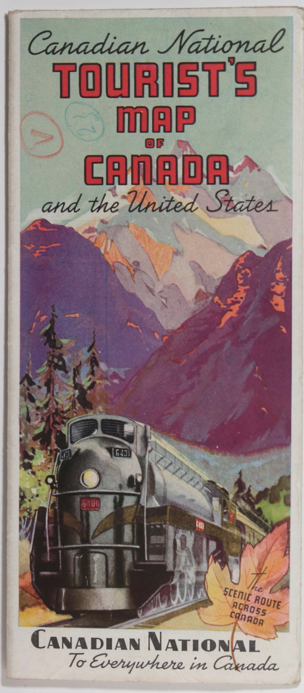 1936 pamphlet Canadian National Tourist’s Map of Canada