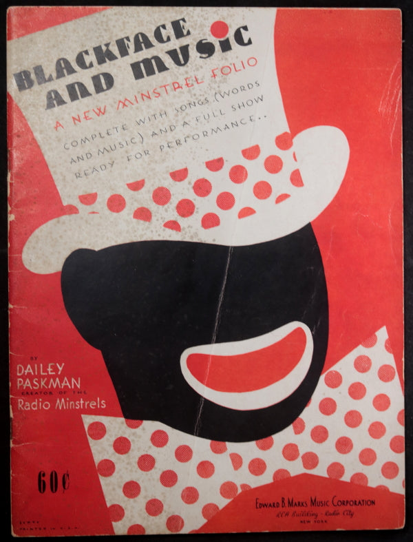 1936 softcover book ‘Blackface and Music’ by Bailey Paskman