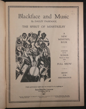 1936 softcover book ‘Blackface and Music’ by Bailey Paskman
