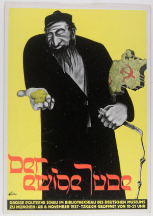 1937 Munich Germany postcard ‘The Eternal Jew’ anti-Semitic exhibition