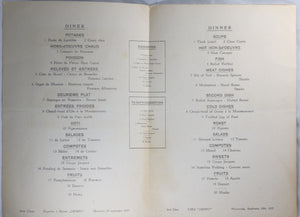 1937 cruise menu T.M.S. Dempo - Rotterdamsche Lloyd