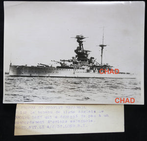 1937 photo British battleship Royal Oak during Spanish Civil War