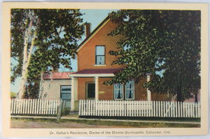 1937 postcard Dionne Quints’ Doctor’s house Callander Ont.