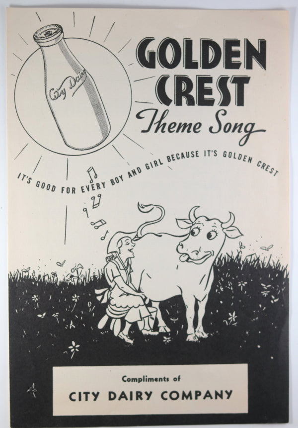 1938 City Dairy Toronto (Canada), music for Golden Crest Theme song 1938 City Dairy Toronto (Canada), music for Golden Crest Theme song