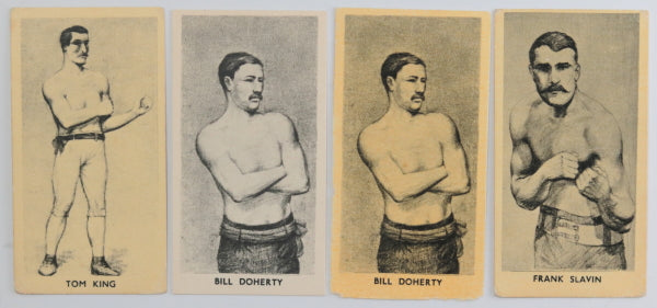 1938 set of 9 boxing trade cards, ‘Knock-Out Razor blades’ (UK)