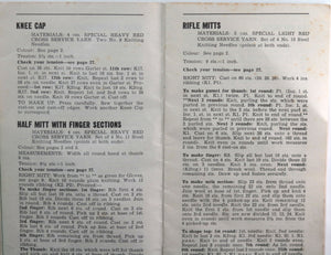 1940 WW2 Canada Red Cross knitting instructions for War Work