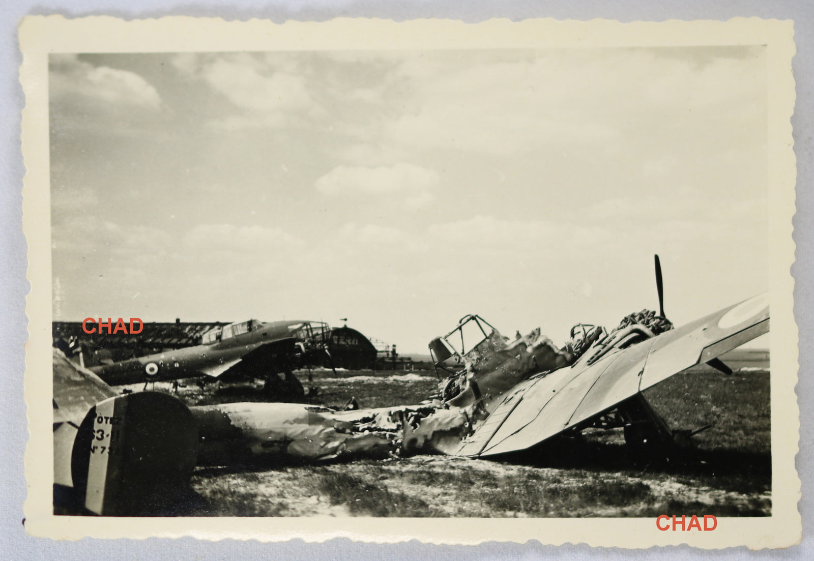 1940 photo destroyed French Potez 63-11 planes  Épaves avions français Potez 63-11