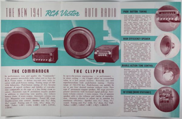 1941 advertising RCA Victor Auto Radio flyer