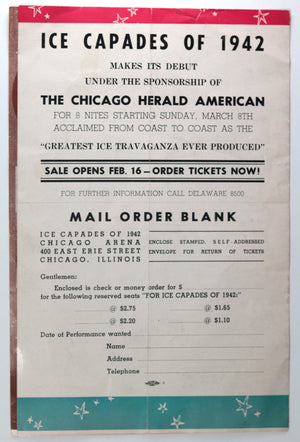1942 pamphlet for Ice Capades at Chicago Arena