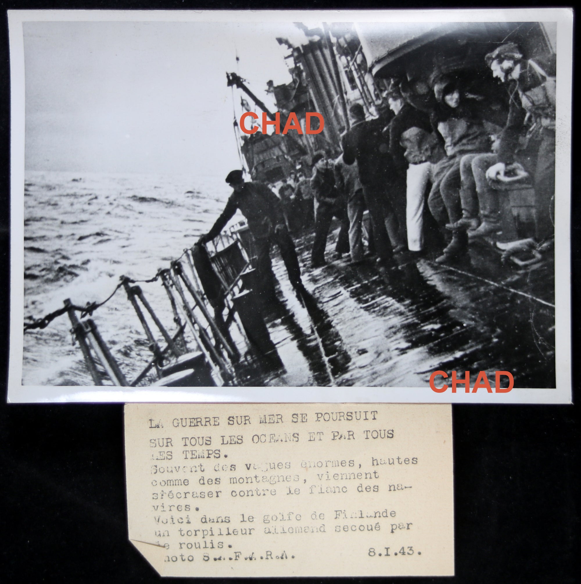 1943 propaganda photo German destroyer in gulf of Finland