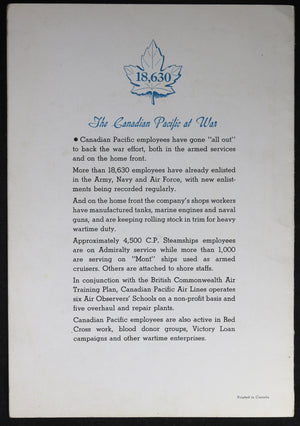 1944 set of two WW2 CPR menus, Trans-Canada train