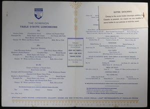 1944 set of two WW2 CPR menus, Trans-Canada train