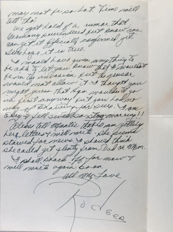 1945 WWII letter from 10th Army private on Okinawa
