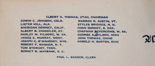1945 letter from Senator Albert Chandler, soon Baseball Commissioner