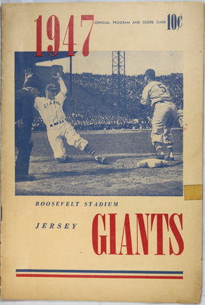1947 AAA baseball program Jersey Giants vs Montreal Royals