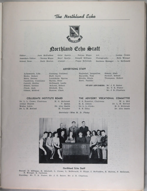 1947 ‘Northland Echo’ High School Year Book, North Bay Ontario 1947 ‘Northland Echo’ High School Year Book, North Bay Ontario