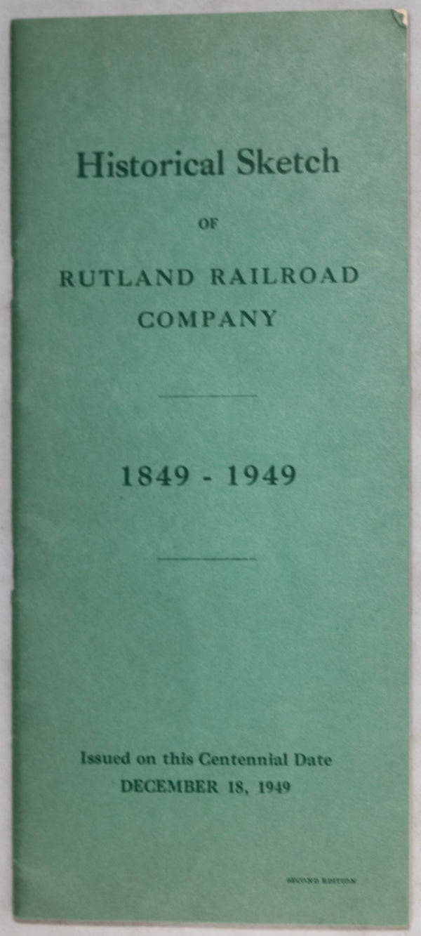 1949 Rutland Railroad Centennial booklet + letter