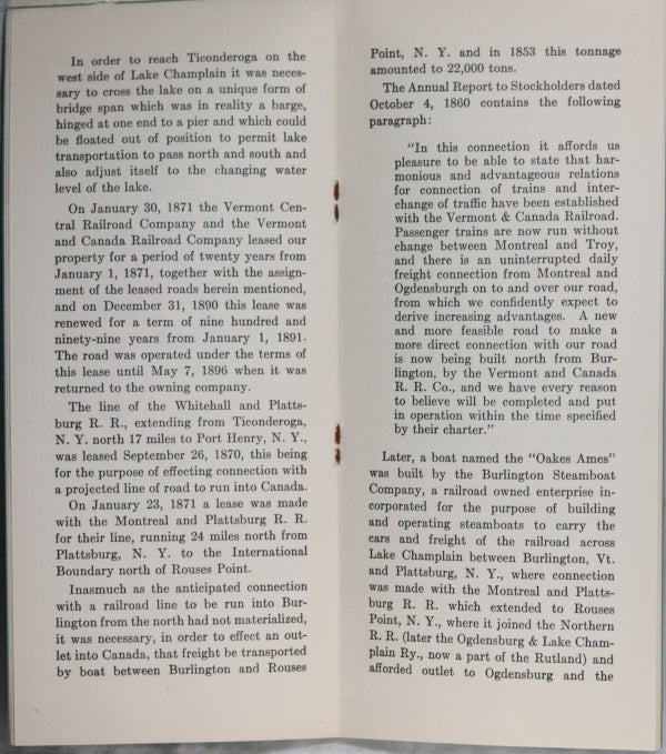 1949 Rutland Railroad Centennial booklet + letter