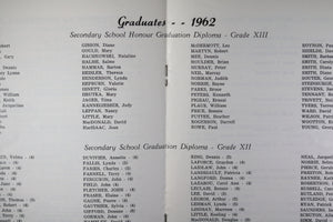 1962 Commencement booklet - Chippewa Secondary North Bay Ontario