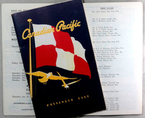 1962 lot of 9 items Canadian Pacific trans-Atlantic ocean liner UK-QC