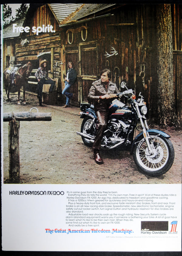 1974 Harley-Davidson FX-1200 magazine advertisement - Chadbourne