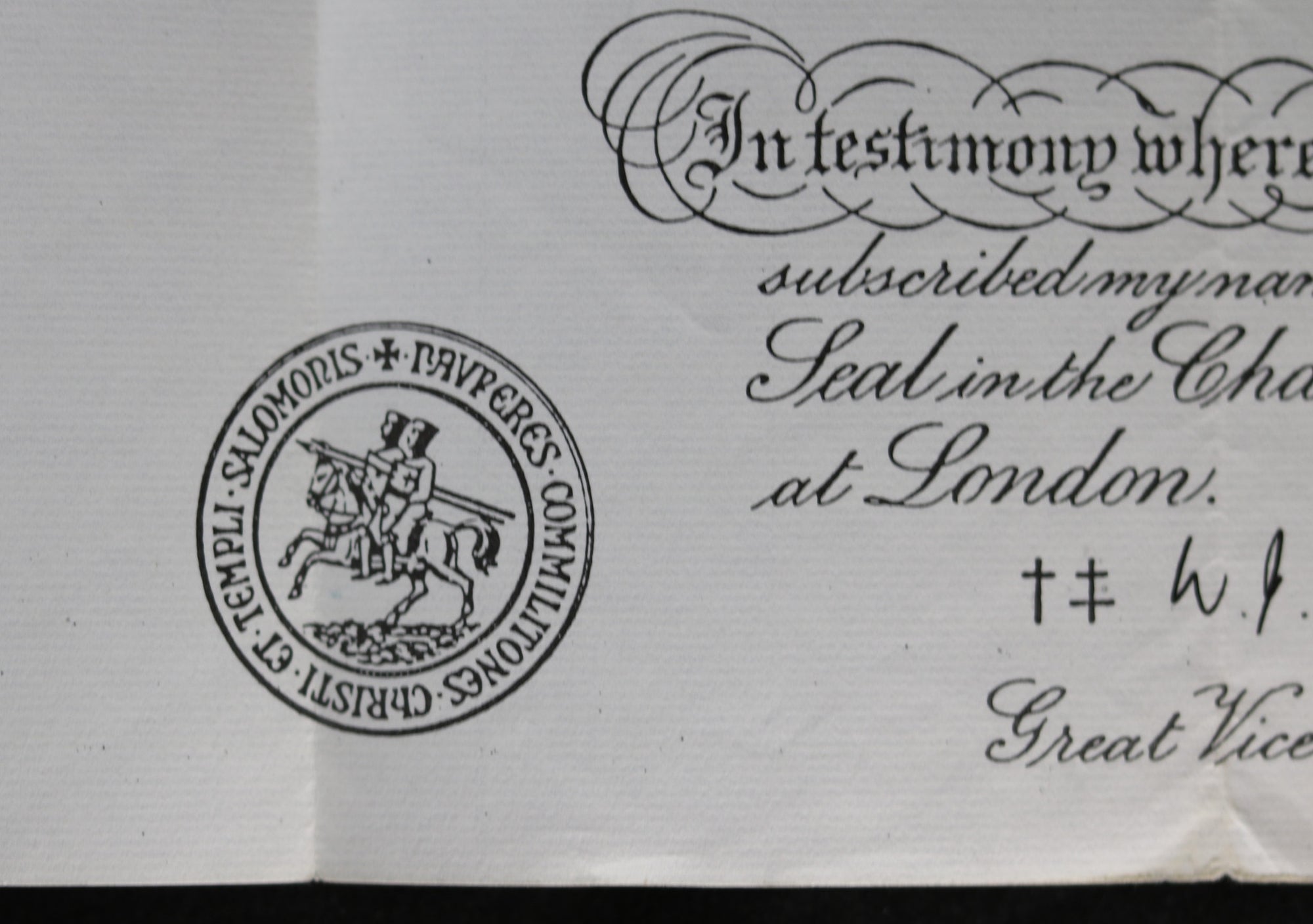 1980 Freemason admission into Knights Templar 