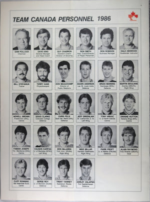 1986 program Team Canada vs Moscow Selects hockey series