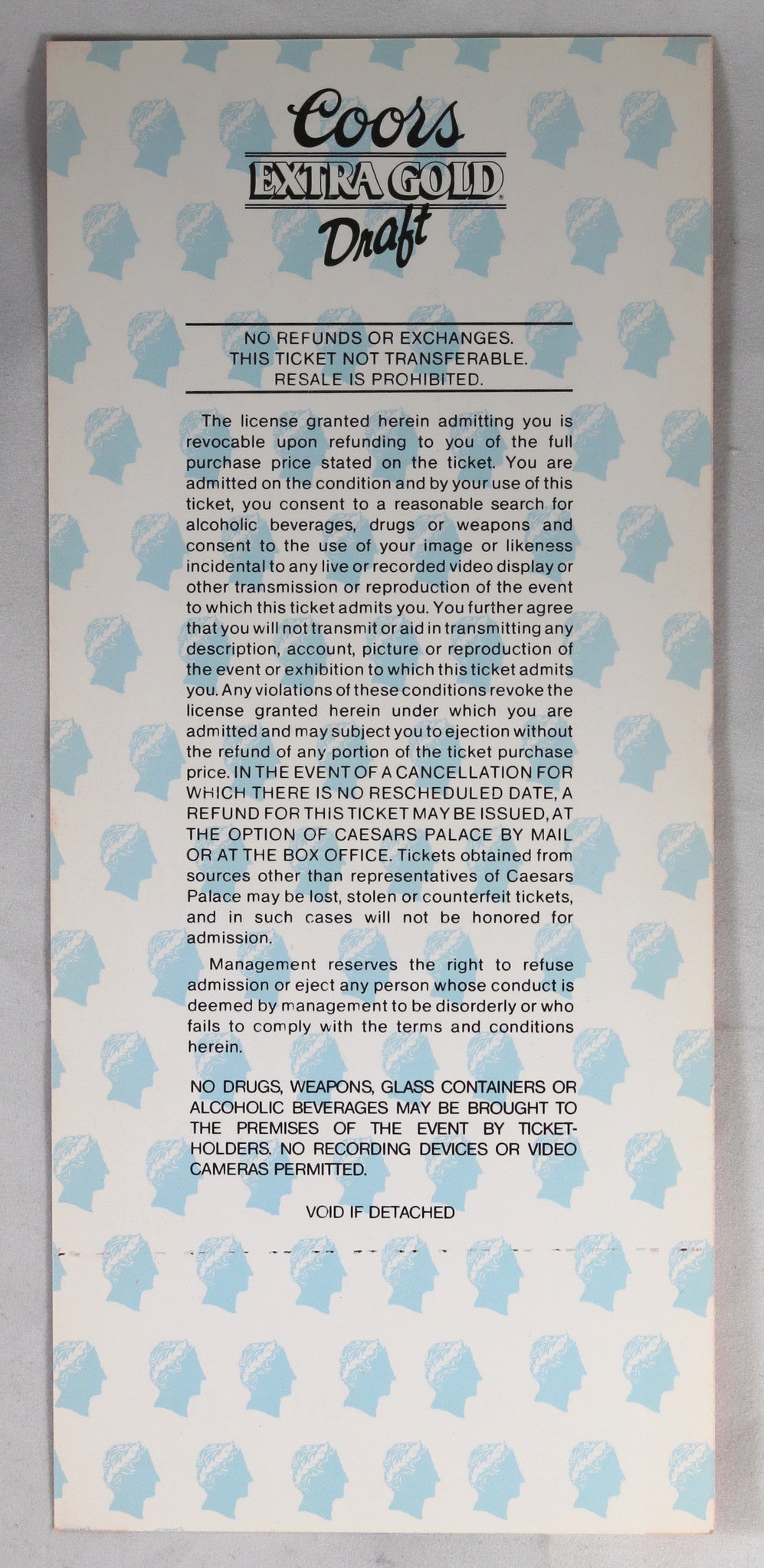 1988 boxing match ticket Sugar Ray Leonard VS Lalonde