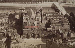 19e Lyon photo albumen vue générale de la ville prise de Fourvière