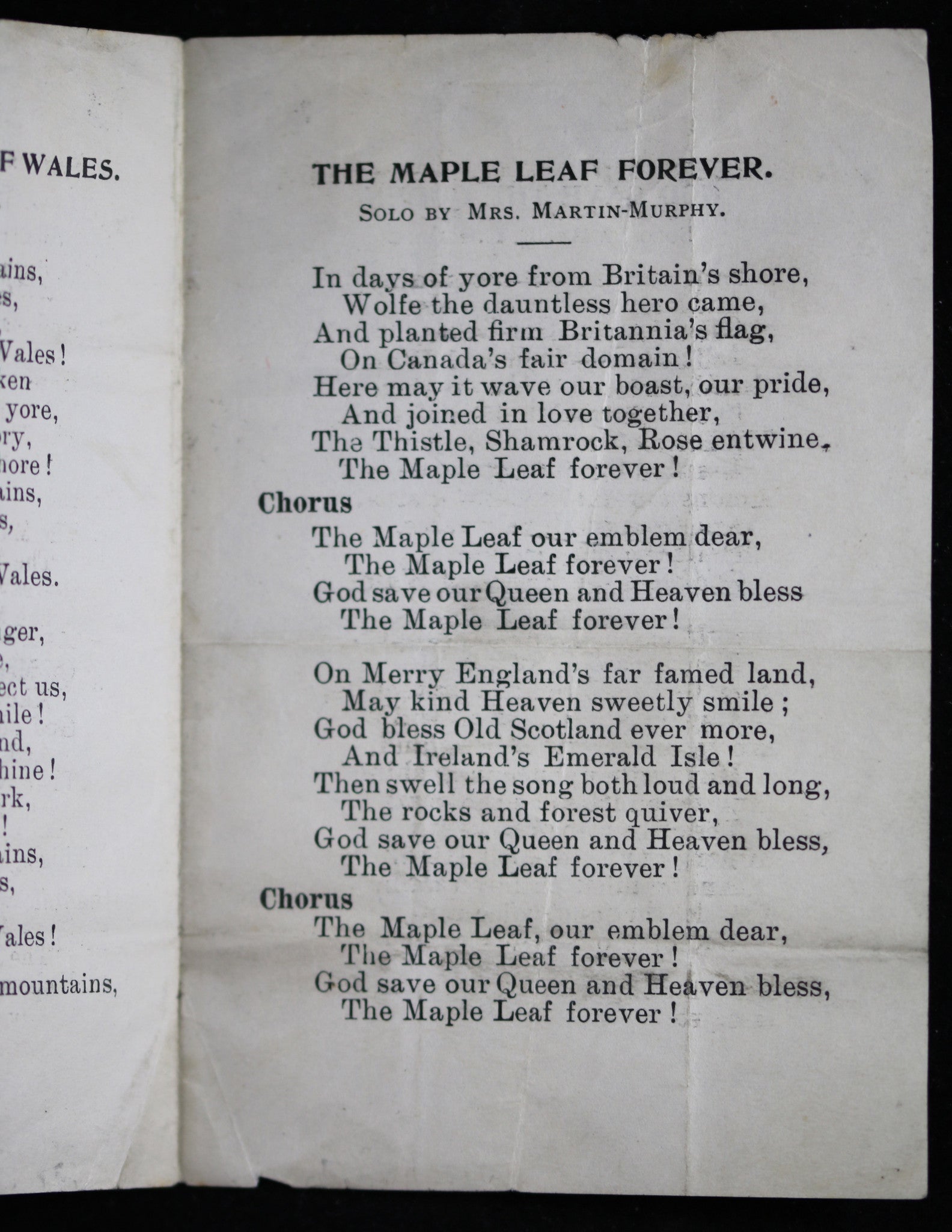 19th Century song pamphlet, birthday of Albert Prince of Wales