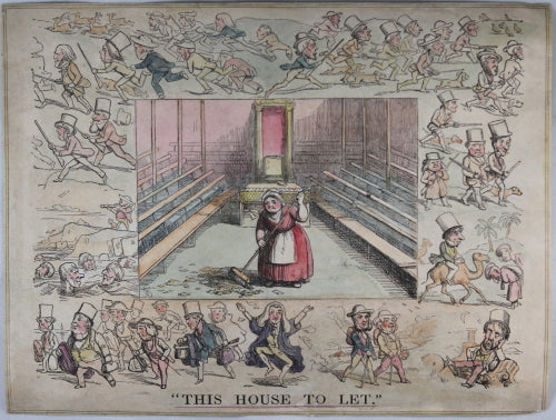 19th century British satirical print 'This House to Let'
