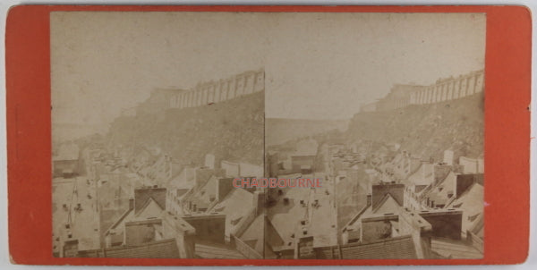 19th century stereoscopic photo Lower Town Quebec City - L.P. Vallee