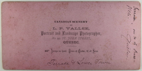 19th century stereoscopic photo Lower Town Quebec City - L.P. Vallee 19th century stereoscopic photo Lower Town Quebec City - L.P. Vallee