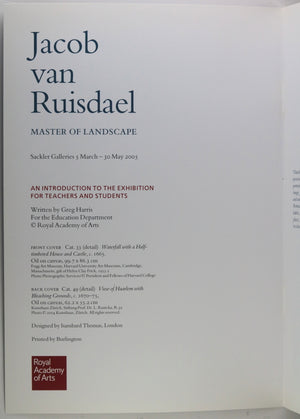 2005 guide ‘Jacob van Ruisdael Master of Landscape’ at RAA London UK