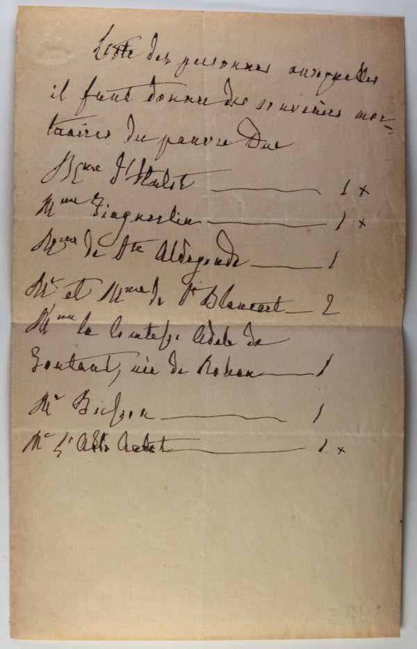 24 fevrier 1856 lettre Marie-Amélie de Bourbon, épouse Louis Philippe