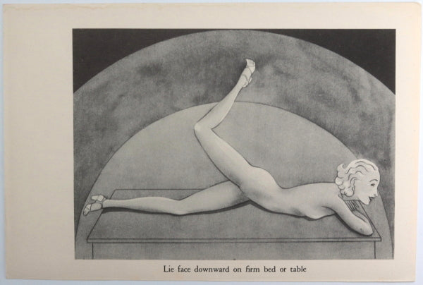 Set of 7 illustrations for female stretches from Malmstead 'Awaken your Sleeping Beauty' 1935