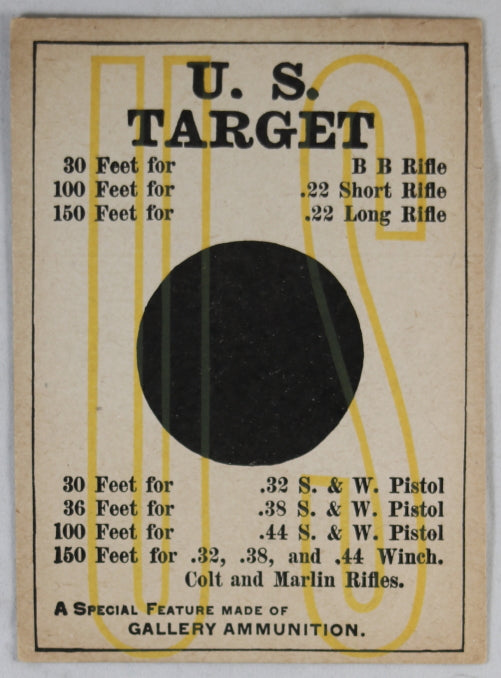 Advertising card for US Cartridge Co. Lowell Mass. early 1900s