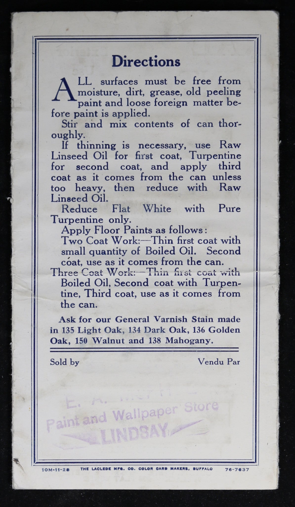 Advertising pamphlet for General House & Floor Paint (Canada) @1928 Advertising pamphlet for General House & Floor Paint (Canada) @1928